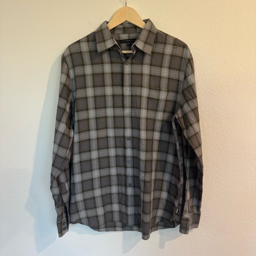 John Varvatos USA Plaid Button Down SZ M